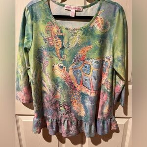 Sz L Leoma Lovegrove Art to Wear Top
